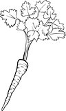 parsley vegetable cartoon for coloring book