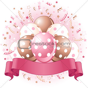 Pink Birthday balloons design