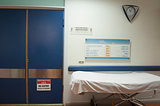 Medical trolley outside an operating room