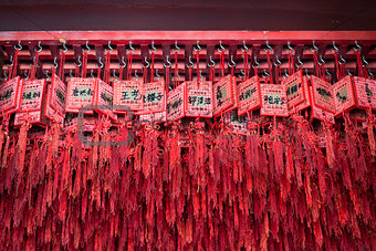 lucky wishes in chinese temple