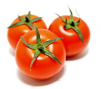 ripe tomatoes on white background