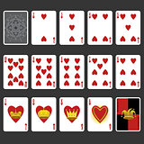 Heart Suit Playing Cards Full Set