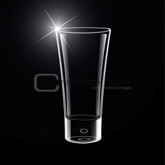 Vector Empty Glass on black background