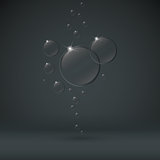 Bubbles on a gray background