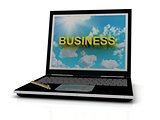 BUSINESS sign on laptop screen 
