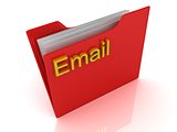 Email red computer folder labeled 