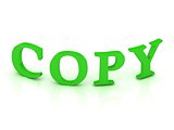 COPY sign with green letters 