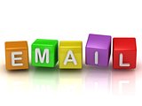 Email on color colorful cubes