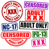 Set of adults only stamps