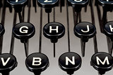detail of keys on retro typewriter