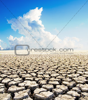land with dry cracked ground