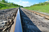 railroad to horizon in motion