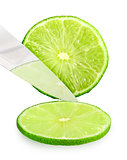 Cutting fresh green lime