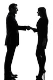  business  couple woman man handshake silhouette