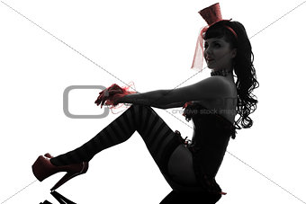 woman stripper showgirl sitting full length silhouette