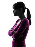 woman thinking sadness portrait silhouette