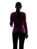 woman walking portrait rear view silhouette