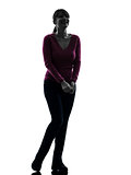 woman happy laughing full length silhouette