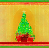 Abstract christmas tree card 
