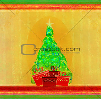 Abstract christmas tree card 