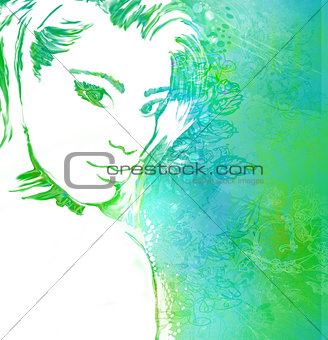 Abstract Beautiful Woman Portrait 
