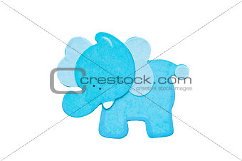 Blue elephant on white