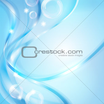 Abstract background. Blue wave background.