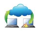 laptop cloud computing connection concept