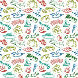 Travel And Rest Seamless Pattern Vector