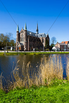 View on church, Alkmaar town, Holland, the Netherlands