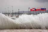 Wave Crashing On The Pier