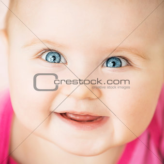 closeup portrait of beautiful baby