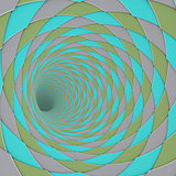 3d render diagonal tiled tunnel gray blue green 