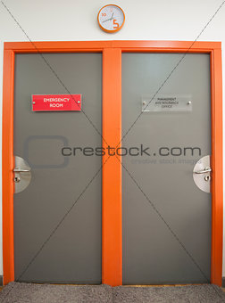 Two doors in a hospital