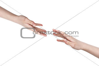 female teen helping hands