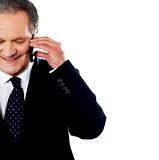 Business professional communicating via phone