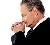 Business person praying