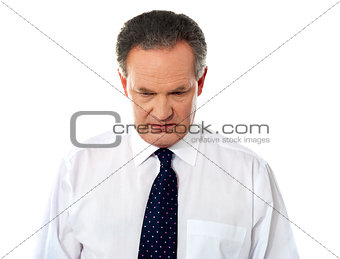 Closeup portrait of sad businessman