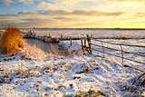 Dutch fields in snow