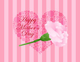 Mothers Day Pink Carnation Flower Illustration