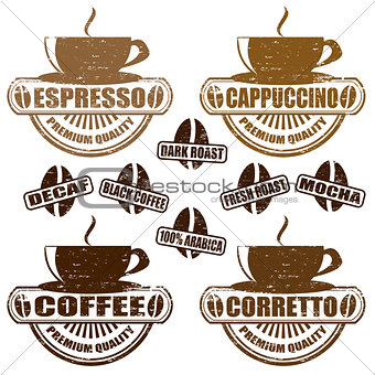 Types of coffee stamps