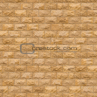 Seamless Texture of Yellow Sandstone Brick Wall.