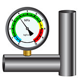 gas manometer isolated on white background