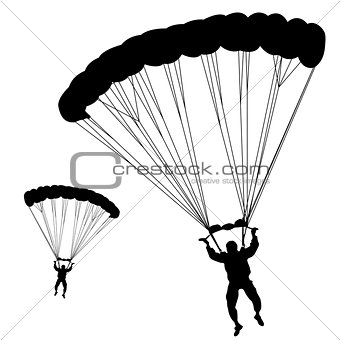 jumper, black and white silhouettes vector illustration