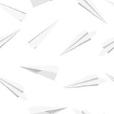 White  Paper planes, seamless wallpaper, vector illustration