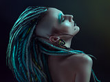 Young woman with dreadlocks