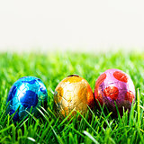 Colorful chocolate easter eggs 