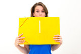 woman hold a folder