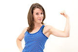 woman flexing her biceps