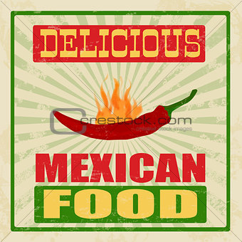 Mexican food vintage poster